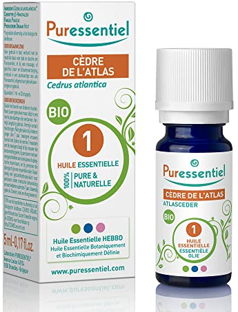 Puressentiel – Huile Essentielle Cèdre de l'atlas BIO – Contribue au drainage – 100% pure et naturelle – HEBDD – Cedrus atlantica – 5 ml