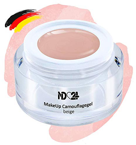 ND24 NailDesign – Make Up Camouflage Gel für Gelnägel – Cover Gel für eine Nagelmodellage wie im Nagelstudio – Aufbaugel für Babyboomer Nägel – Made in Germany & vegan (5ml | beige)