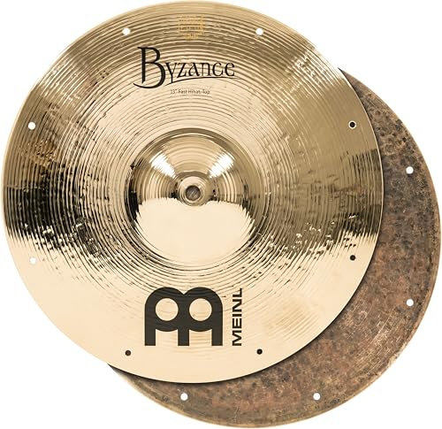 Meinl Cymbals Byzance Brilliant Thomas Lang Piatto Fast Hihat 13 pollici (33,02cm) per Batteria - Coppia - Bronzo B20, Due Finiture (B13FH-B)