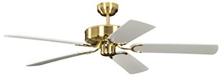 Deckenventilator Potkuri Messing seidenmatt/Weiß