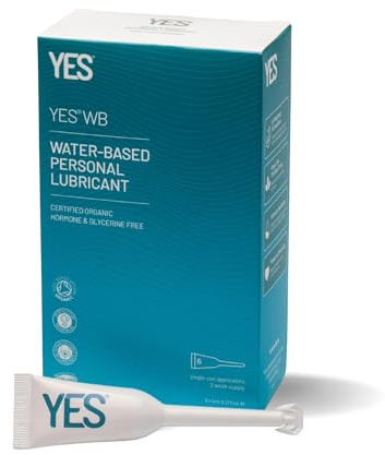 YES® WB Gleitgel auf Wasserbasis | Intensiv Hydrierendes & Wasserbasiertes Gleitgel | Bio-zertifiert | Ohne Hormone oder Glyzerin Hergestellt | pH-angepasst (6 x 5ml Applikatoren)