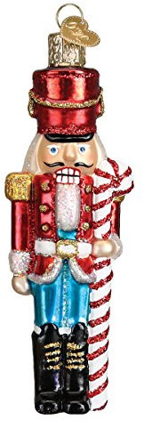 Old World Christmas Casse-Noisette à la Menthe poivrée, Rouge, Blanc, Bleu, 10,2 cm