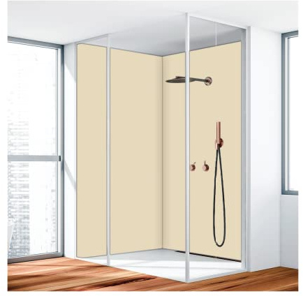 KERABAD Duschrückwand, Badrückwand, Duschverkleidung aus 3 mm Alu-Verbundplatte, 100x240cm,Elfenbein RAL 1015