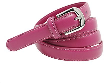 YEHMAN - Cinturón de piel de vaca (120 cm), diseño de piel de vacuno, fucsia, 120 cm