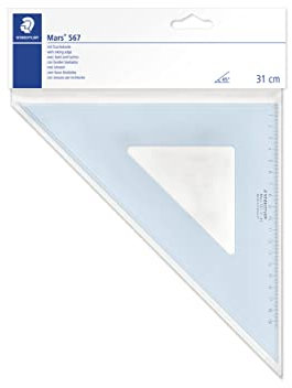 Staedtler Mars - Squadra 45 Gradi per Disegno Tecnico, Squadrette Piccole con Angoli Smussati e Bordo Righello, Squadre da Disegno Resistenti per Cancelleria e Materiale Scolastico, Cose per la Scuola