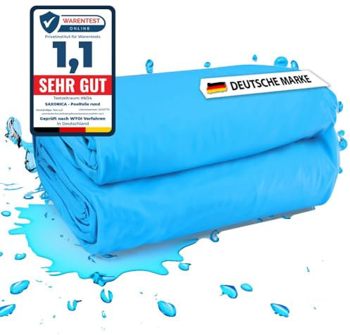 SAXONICA Poolfolie Oval 490 x 300 x 120 cm I SonaLiner I 0,8 mm I blau I Ovalpool 4,9 x 3 x 1,2 m