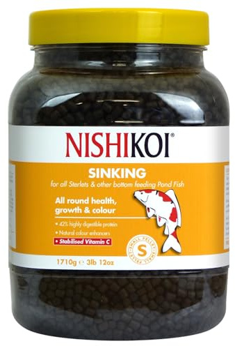 Nishikoi Sinking Food for Bottom Feeding Pond Fish - Small Pellets - 1710g