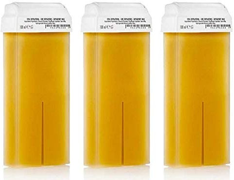 Kosmetex Honig Wachspatrone Roll-on Breit, Enthaarungswachs, Warmwachs, Körperpflege Haarentfernung, 100ml, 3 Stück