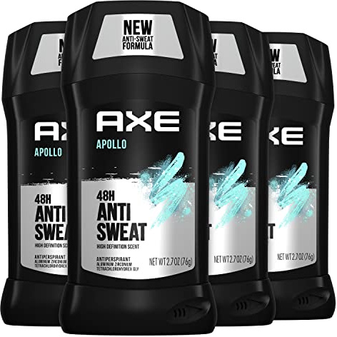 AXE Apollo Antiperspirant Deodorant Stick For Men Sage & Cedarwood 48 Hr Anti Sweat Mens Deodorant, 2.7 Ounce (Pack of 4)