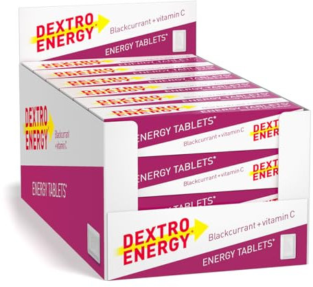 Dextro Energy Blackcurrant Glucose Tablets with Vitamin C, 47 g, 24 Packs, Energy Tablets, for a Quick Burst of Glucose