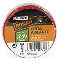 MIARCO 10784 - Cinta aislante de PVC Miarco Brico Rojo 19mm x 20m
