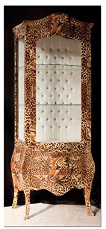 Casa Padrino Barock Vitrine Leopard - Möbel Leo Optik