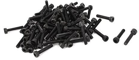 sourcing map 100 Stück Zylinderkopfschrauben M3 x 16mm Innensechskantschraube Socket Head Maschinenschrauben Gap Maschine Schraube Schwarz