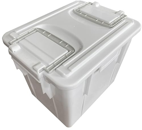 Mobil Plastic - Cassa Alimentare 20 Litri con Coperchio – Food Box, Plastica per Alimenti, Impilabile, Colore Bianco