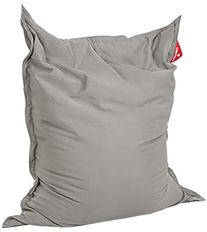 QSack sittsäck Indy, med inlopps- och föroreningsbeprövade EPS toxproof mikropärlor, 140 x 180 cm inomhus sittsäck XXL, ny GRÅ
