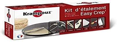 KRAMPOUZ Kit d'Étalement EASY CREP' P/Crêpière Diamètre 40 cm - Étaleur en inox - Pour de Grandes Crêpes Fines et Rondes - Accessoires fournis Réf AKE84