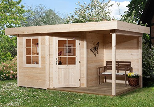 weka Designhaus 213 A Gr.2, 5-Eck, natur, 28 mm, ET, F, Anbau 150 cm