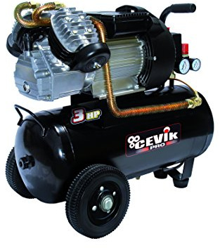 CEVIK PRO - CA-PRO50VX - Compressore Aria-Testata a V - 72 dB-50 Litri -3HP-Max 8 Bar-357 l/min-Con Olio-Doppia Uscita Aria - Compatto e Portatile-Compressore per Verniciatura e Utensili Pneumatici