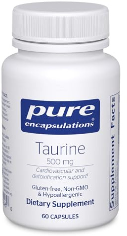Pure Encapsulations Taurine 500 mg | Amino Acid Supplement for Liver, Eye Health, Antioxidants, Heart, Brain, and Muscles* | 60 Capsules