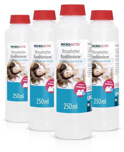 Höfer Chemie 4 x 250 ml Microactiv Wasserbetten Konditionierer mit Bubble Stop Conditioner für alle Wasserbetten