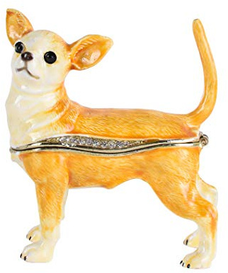 Schmuckkästchen Deckeldose Chiwawa Pillendose Hundefigur Chihuahua cl211 Palazzo Exclusiv
