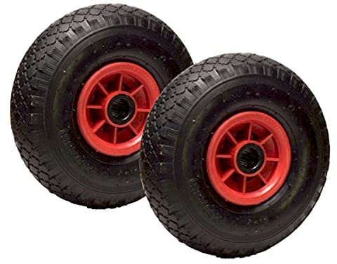 LOT de 2x roue gonflable diable 260 x 85 (3.00-4) alésage 25 mm roulement à rouleaux