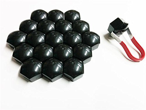 GIFT IDEA WHEEL NUT CAP BOLT COVER ALLOYS WHEELS ADD ON 17mm NON RUST BLACK