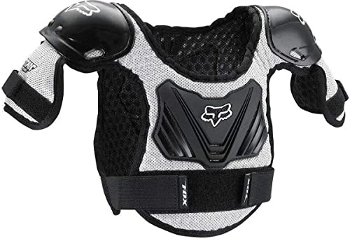 Fox Racing Youth Peewee Titan Roost Motocross Dirt Bike Deflector Chest Guard, Black/Silver, Medium/Large