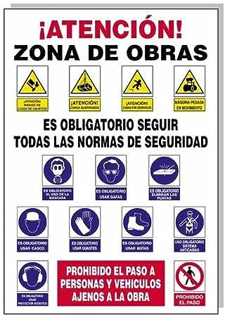 WOLFPACK LINEA PROFESIONAL - Cartel Combinado Normas Obra 100x70 cm.