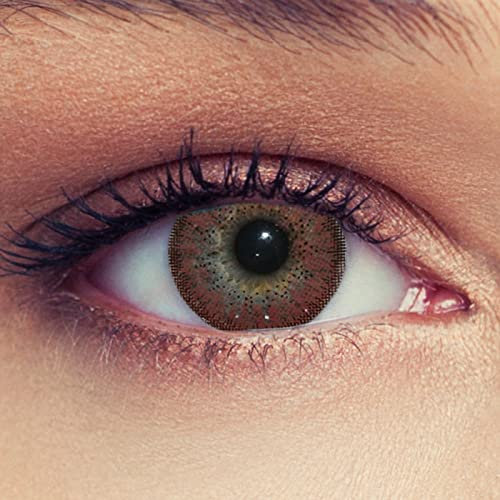 Designlenses, Dos lentillas de color Avellana para un aspecto muy natural de tres meses sin dioprtías/corregir + gratis caso de lente „Natural“ (Avellana)