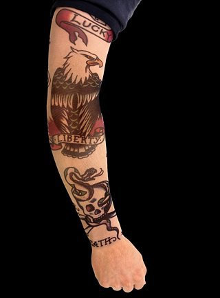 Unbekannt Karneval / Fasching Classic Tattoo Skin Ärmel Gr. M