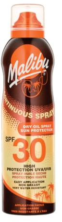 Malibus Continuous Huile sèche résistante à l'eau avec protection solaire SPF 30 en spray 175 ml
