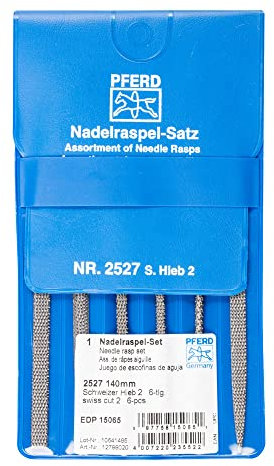 PFERD Präzisions-Riffelraspel-Set, 8-teilig | Typ 720 P, Raspelhieb 0, 190mm | 12707202 – für grobe Raspelarbeiten schwer zugänglicher Stellen geeignet, Grau, 140mm, 2527