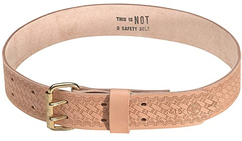 Klein Tools 5415 Tool Belt, Heavy-Duty Leather Work Belt for Contractors, Construction, Carpenters, Electricians, Framers, Ironworkers, Medium