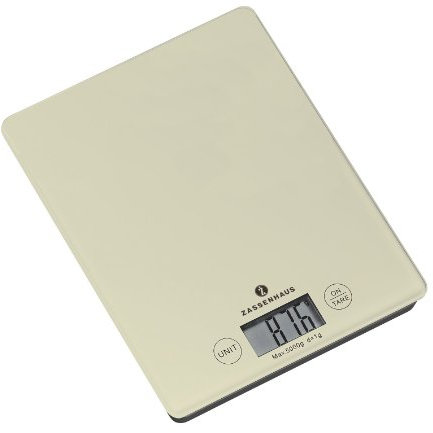 Zassenhaus Digitalwaage, Kunststoff/Glas, Creme, Höhe 16,5 x 21,5 cm