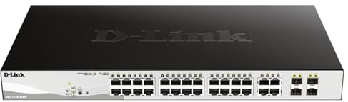D-Link DGS-1210-28MP 28-Port Layer2 Gigabit Smart Managed Switch (24 x 10/100/1000 Mbit/s PoE Ports, 4 x SFP Ports)