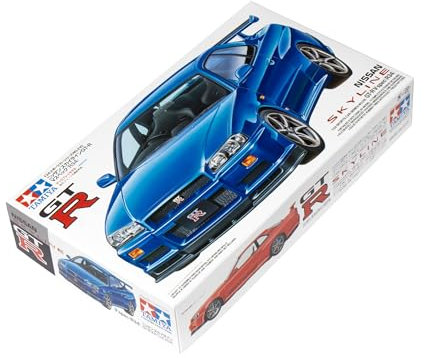 TAMIYA 24210 1:24 Nissan Skyline GT-R R34 V-Spec - Modellbau, Plastik Bausatz, Hobby, Basteln, Kleben, Modellbausatz, Modell, Plastikmodellbau, Mittel, white