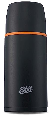 Esbit Edelstahl Isolierflasche Classic 750 ml in Schwarz - für warme und kalte Getränke - Edelstahl Thermoflasche mit 2 Bechern