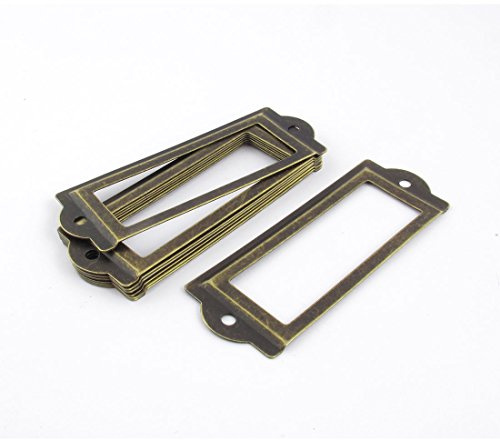 sourcing map 8 Stück Schublade Tag Etikettenhalter Office bronzefarben | 83 mm x 30 mm