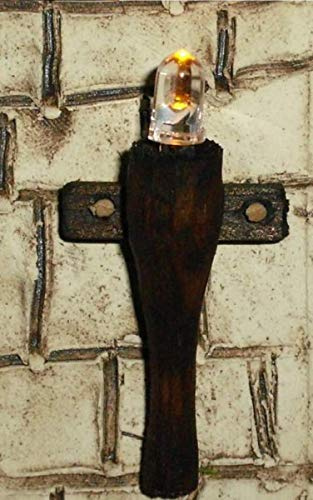 WeWi Krippenbeleuchtung - Holzfackel für Krippen Dekoration - nussbaumfarben h=4,5 cm