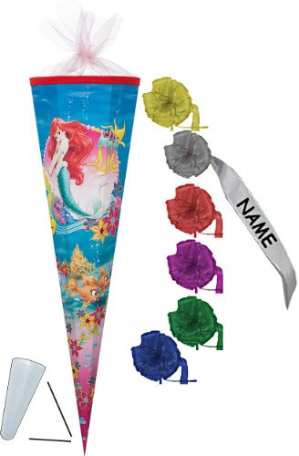 Schultüte - Arielle Meereszauber 22 cm - incl. individueller Schleife mit Tüllabschluß - Zuckertüte Nestler Meerjungfrau Fabian Unterwasser Fisch
