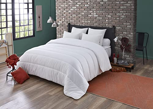 DODO - Couette Chaude Saniprotect 240x260 cm - Convient 2 Personnes - Anti-Acariens, Ultra Douce - Tissu 100% Polyester - Garnissage Synthétique 100% Polyester Fibre Volupt'Air - Lavable à 40°C