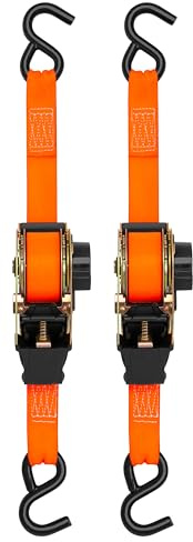 SMARTSTRAPS 10’ Retractable Ratchet Straps, 2 Pack – 3,000lb Break Strength, 1,000lb Safe Work Load — Haul Motorcycles, Boats, and Appliances with Patented Technology Heavy Duty Ratchet Straps