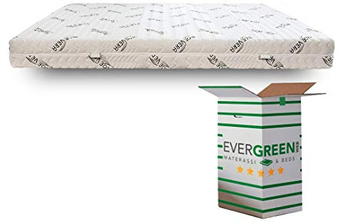 Evergreenweb - Materasso Singolo 80x190 Alto 18 cm in Lattice con Rivestimento Oli Aloe Vera Sfoderabile 7 Zone Differenziate rigidità Media Anallergico Antiacaro Antibatterico Traspirante Ergonomico