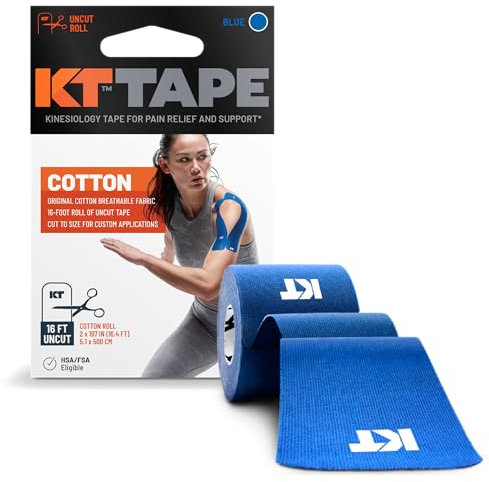 KT Tape Original Cotton Uncut Nastro kinesiologico, Unisex, Original, Blue, M