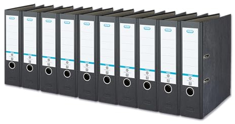 Elba Ordner A4, Smart Original Wolkenmarmor, 8 cm breit, schwarz, 10 Stück
