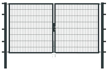 Alberts 650377 Doppeltor Flexo mit Zubehör | verschiedene Breiten und Höhen | anthrazit | Breite 300 cm | Höhe 160 cm