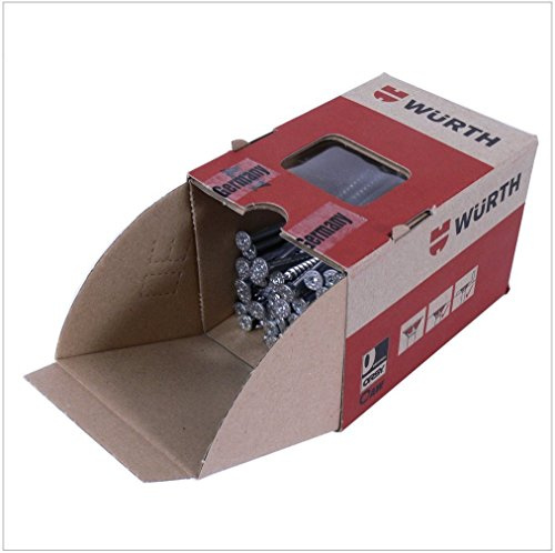 Würth AW 30 Lot de 100 vis pour panneaux d'aggloméré 6 x 80 mm en acier galvanisé, passivé bleu, filetage partiel, tête fraisée