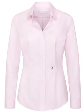 Seidensticker Damen Women Slim Longsleeve Cotton Bluse, Rosa(080613), 44 EU