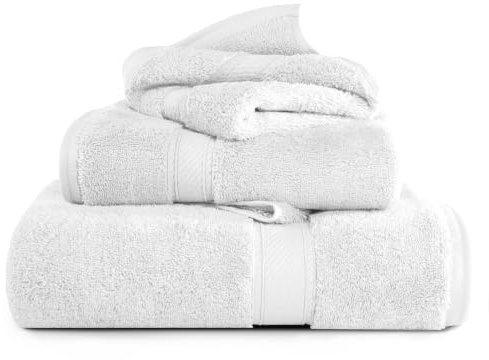 Superior 3-teiliges Handtuch-Set aus ägyptischer Baumwolle, enthält 1 Bad, 1 Hand, 1 Gesichtshandtuch/Waschlappen, ultraweiche Luxus-Handtücher, Dicke Plüsch-Essentials, Gästebad, Spa,